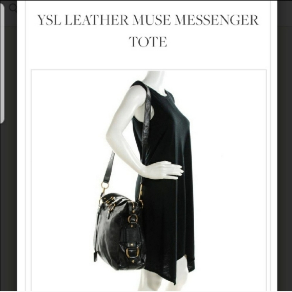 Yves Saint Laurent muse messenger leather tote bag